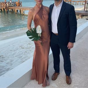 Revelry Athena Satin Dress (Copper) Dress Size 4